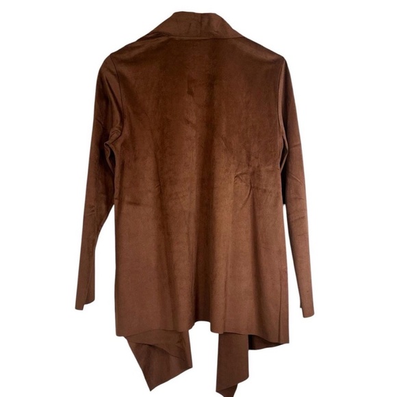 Soft Surroundings Shape Drape Faux Suede Jacket in Saddle Brown-Size L | NWT - Picture 5 of 8